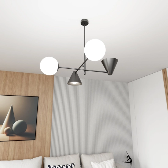 Żyrandol HERMES 4 BLACK 1347/4 EMIBIG Lighting