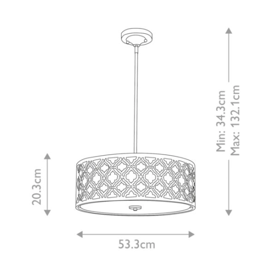 Duża lampa wisząca Arabella – 3 źródła światła GN-ARABELLA-P-L Elstead Lighting