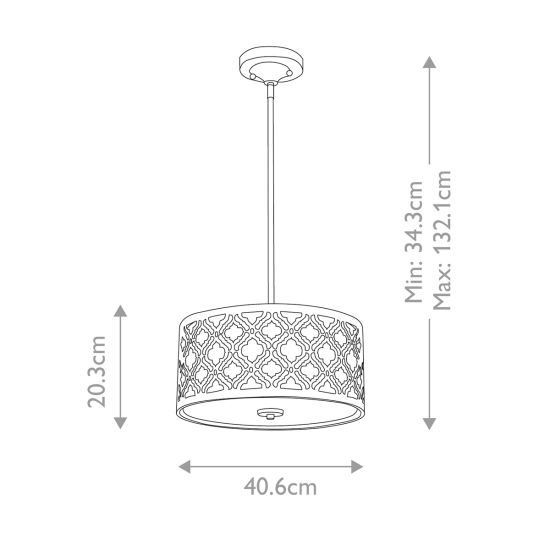 Średnia lampa wisząca Arabella – 2 źródła światła GN-ARABELLA-P-M Elstead Lighting