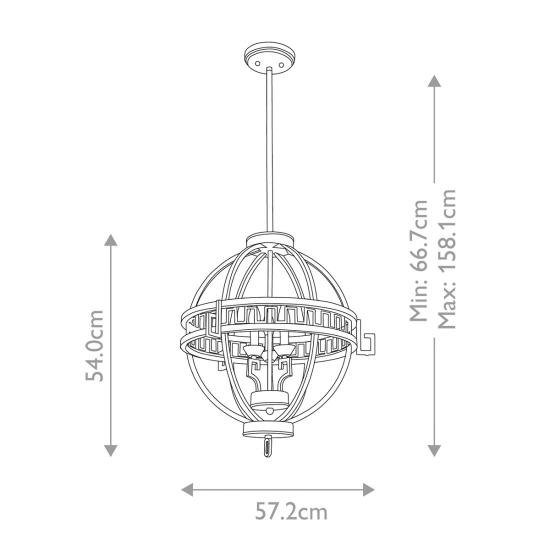 Lampa wisząca Lemuria – 3 źródła światła GN-LEMURIA-3P-A Elstead Lighting