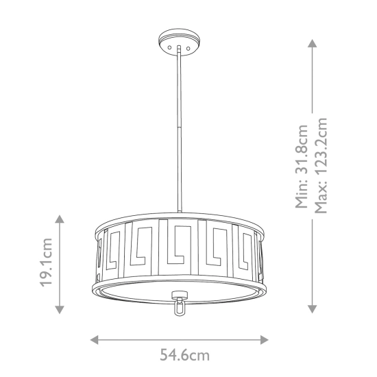 Duża lampa wisząca Lemuria – 3 źródła światła GN-LEMURIA-P-L Elstead Lighting