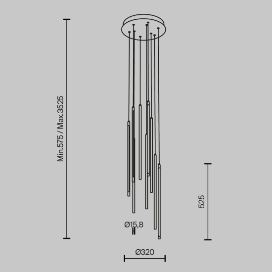 Lampa wisząca Light stick MOD236PL-L54BS3K Maytoni - zdjęcie dodatkowe 5