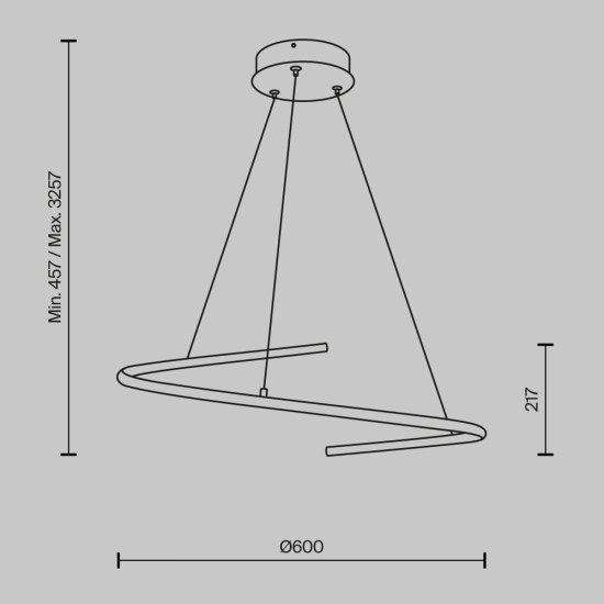 Lampa wisząca Curve MOD242PL-L33BSK Maytoni - zdjęcie dodatkowe 2