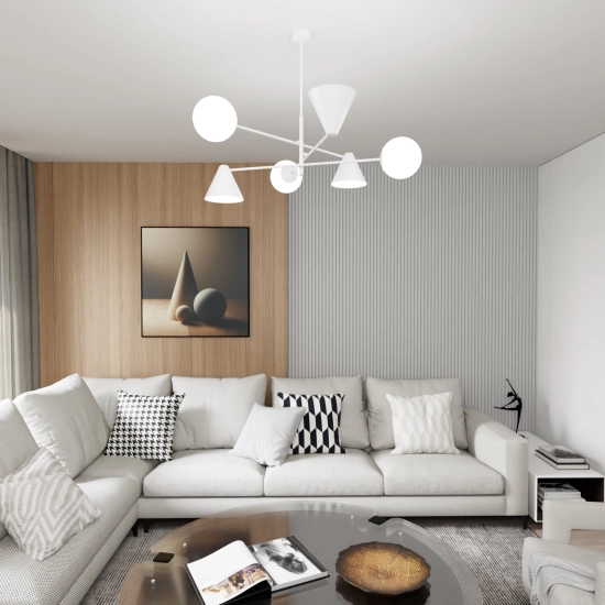 Żyrandol HERMES 6 WHITE 1348/6 EMIBIG Lighting