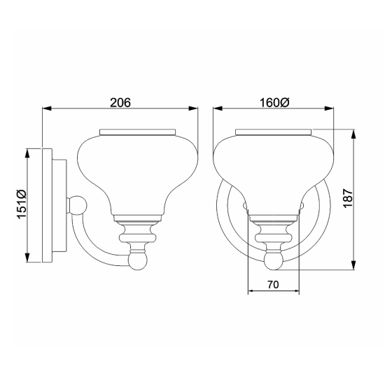 Kinkiet Ainsley – 1 źródło światła HK-AINSLEY1-BATH Elstead Lighting