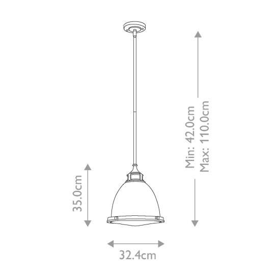 Lampa wisząca Amelia – 1 źródło światła – Chrom HK-AMELIA-P-M-CM Elstead Lighting