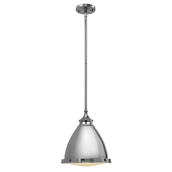 kinkiecik.pl Lampa wisząca Amelia – 1 źródło światła – Polerowany nikiel HK-AMELIA-P-M-PN Elstead Lighting