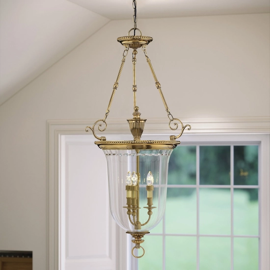 Duża lampa wisząca Cambridge – 3 źródła świtała HK-CAMBRIDGE-P-L Elstead Lighting