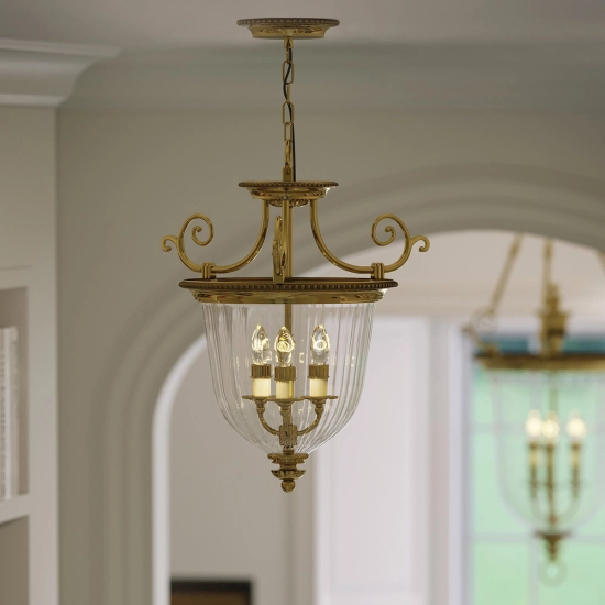 Mała lampa wisząca Cambridge – 3 źródła światła HK-CAMBRIDGE-P-S Elstead Lighting