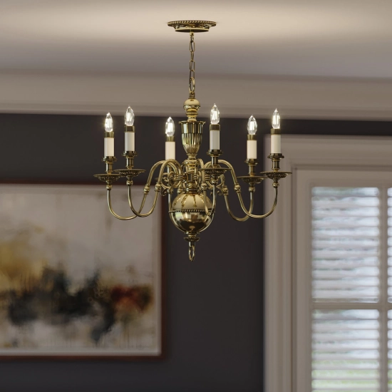 Żyrandol Cambridge – 6 źródeł światła HK-CAMBRIDGE6 Elstead Lighting