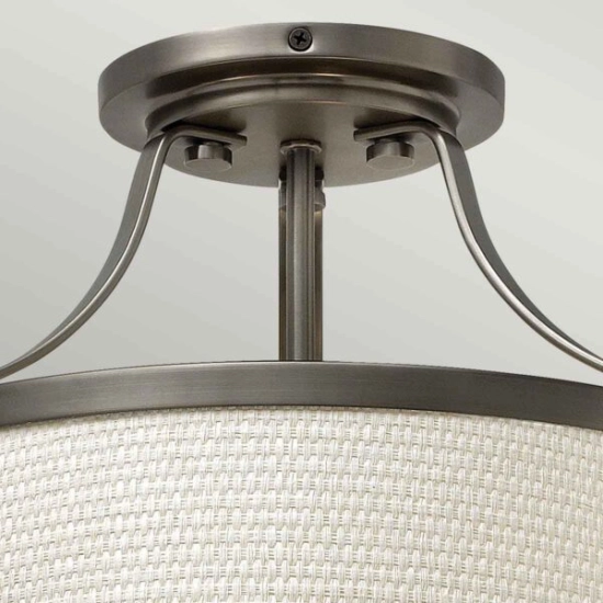Półplafon Charlotte – 3 źródła światła – Antyczny nikiel HK-CHARLOTTE-SF-AN Elstead Lighting