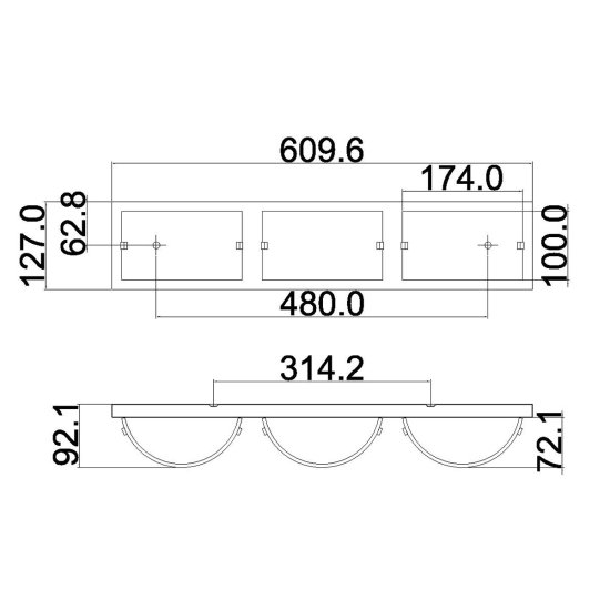 Kinkiet Daphne – 3 źródła światła HK-DAPHNE3-BATH Elstead Lighting