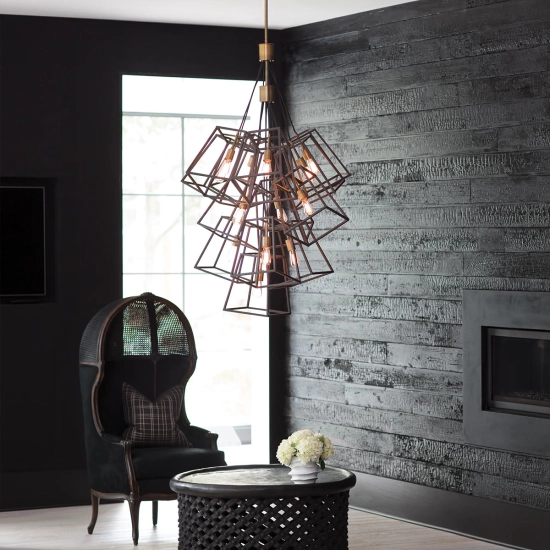 Duży żyrandol Fulton – 13 źródeł światła HK-FULTON-13P Elstead Lighting