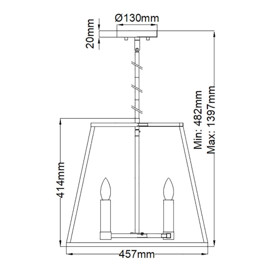 Lampa wisząca Fulton – 4 źródła światła HK-FULTON-4P Elstead Lighting