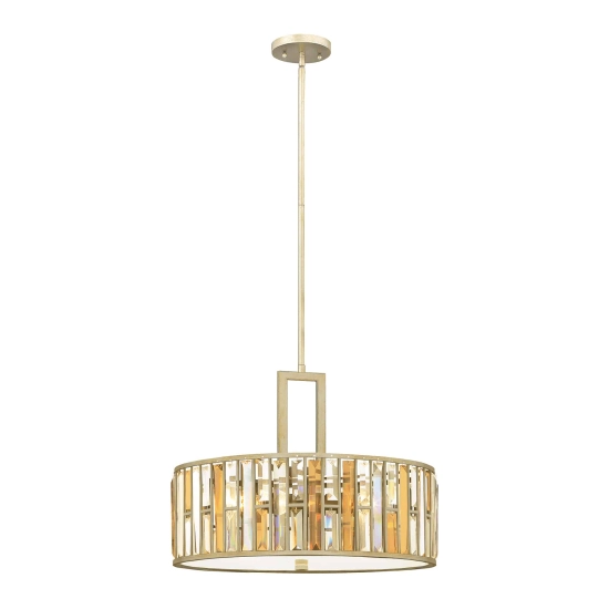 kinkiecik.pl Lampa wisząca Gemma – 3 źródła światła – Płatki srebra HK-GEMMA-P-C-SL Elstead Lightnig