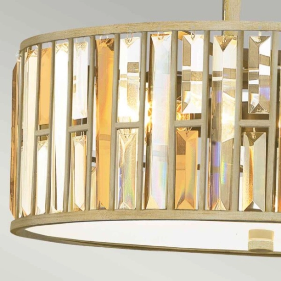 Lampa wisząca Gemma – 3 źródła światła – Płatki srebra HK-GEMMA-P-C-SL Elstead Lighting