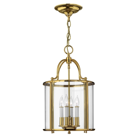 kinkiecik.pl Lampa wisząca Gentry – 4 źródła światła – Polerowany mosiądz HK-GENTRY-P-M-PB Elstead Lighting