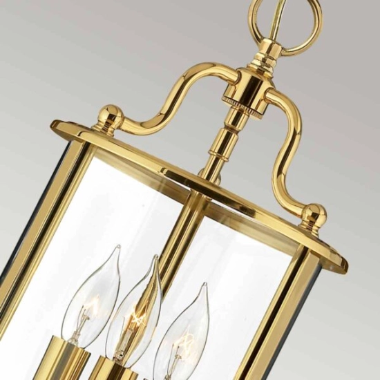 Mała lampa wisząca Gentry – 3 źródła światła – Polerowany mosiądz HK-GENTRY-P-S-PB Elstead Lighting