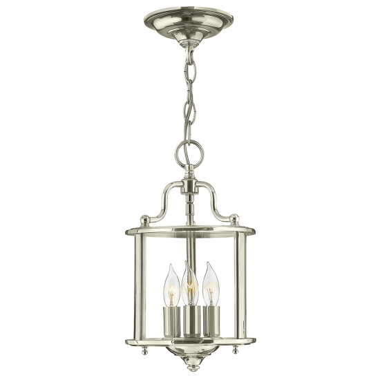 kinkiecik.pl Mała lampa wisząca Gentry – 3 źródła światła – Polerowany nikiel HK-GENTRY-P-S-PN Elstead Lighting