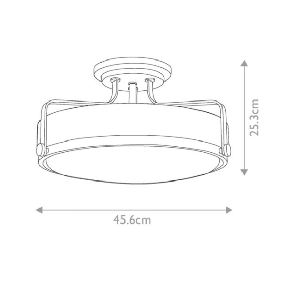 Półplafon Harper – 3 źródła światła – Stary mosiądz HK-HARPER-SFM-HB Elstead Lighting