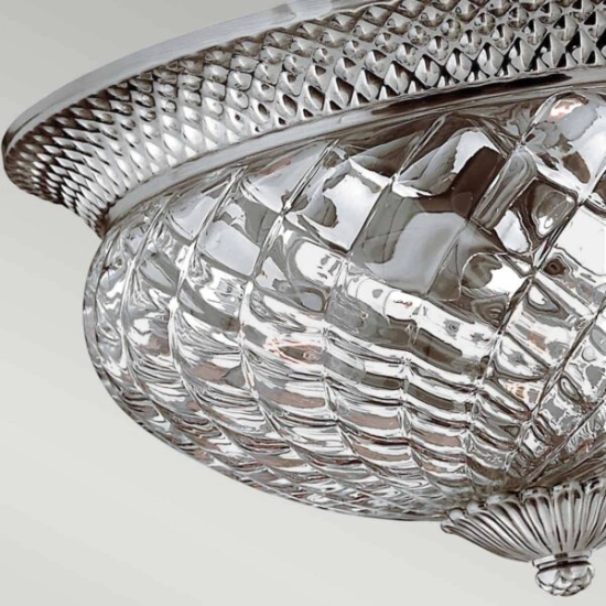 Duży plafon Plantation – 3 źródła światła – Polerowany antyczny nikiel HK-PLANT-F-L-PL Elstead Lighting