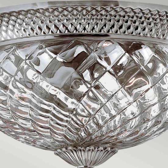 Duży plafon Plantation – 3 źródła światła – Polerowany antyczny nikiel HK-PLANT-F-L-PL Elstead Lighting