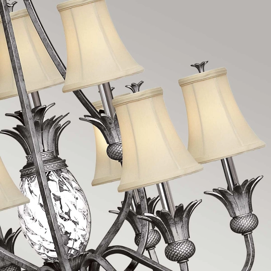 Żyrandol Plantation – 10 źródeł światła – Polerowany antyczny nikiel HK-PLANT10-PL Elstead Lighting