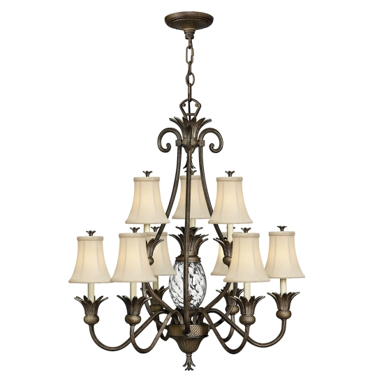 Żyrandol Plantation – 10 źródeł światła – Perłowy brąz HK-PLANT10-PZ Elstead Lighting