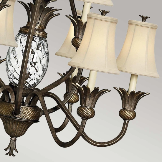 Żyrandol Plantation – 10 źródeł światła – Perłowy brąz HK-PLANT10-PZ Elstead Lighting