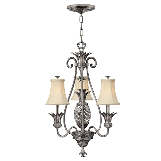 Żyrandol Plantation – 3 źródła światła – Polerowany antyczny nikiel HK-PLANT3-PL Elstead Lighting