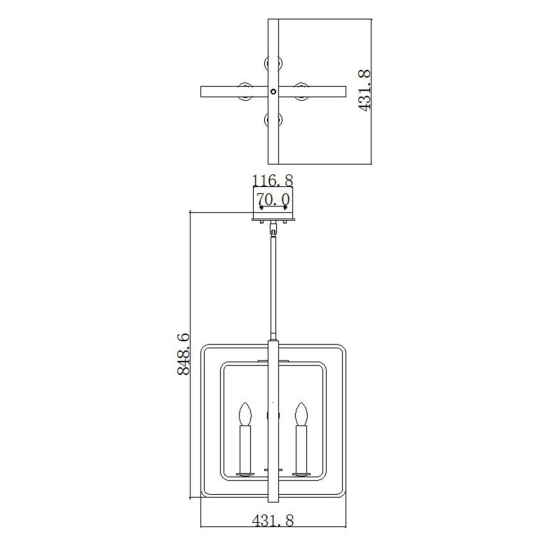 Lampa wisząca Quentin – 4 źródła światła HK-QUENTIN-4P-B Elstead Lighting