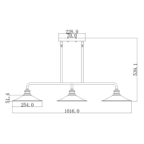 Podłużna lampa wisząca Rigby – 3 źródła światła HK-RIGBY-ISLE-KZ Elstead Lighting