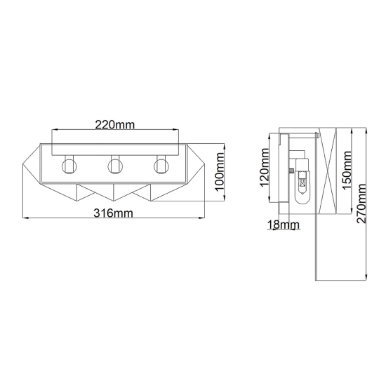 Kinkiet Zuma – 3 źródła światła – Satynowa czerń / Złoty HK-ZUMA-3W-SBG Elstead Lighting