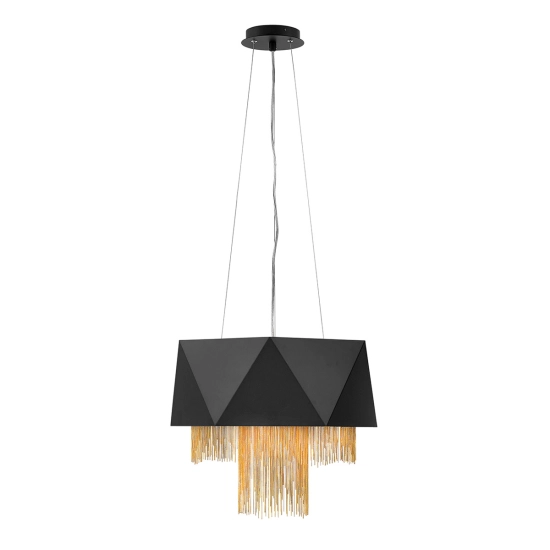 Lampa wisząca Zuma – 6 źródeł światła – Satynowa czerń / Złoty HK-ZUMA6-SBG Elstead Lighting