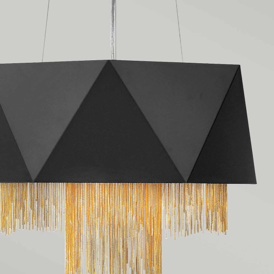 Lampa wisząca Zuma – 6 źródeł światła – Satynowa czerń / Złoty HK-ZUMA6-SBG Elstead Lighting