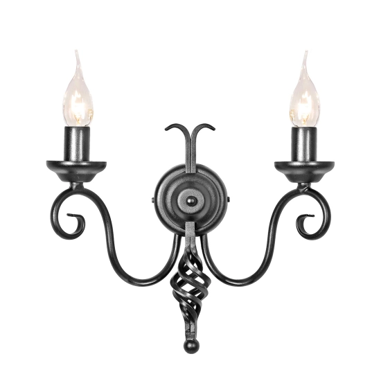 kinkiecik.pl Kinkiet Harlech – 2 źródła światła – Czarny HR2A-BLACK Elstead Lighting
