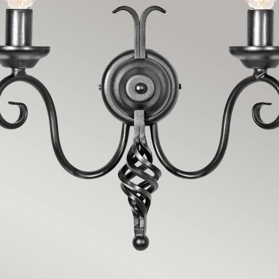 Kinkiet Harlech – 2 źródła światła – Czarny HR2A-BLACK Elstead Lighting