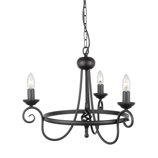 kinkiecik.pl Żyrandol Harlech – 3 źródła światła – Czarny HR3A-BLACK Elstead Lighting