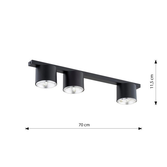 Lampa sufitowa NANO 3 BLACK 1310/3 EMIBIG Lighting