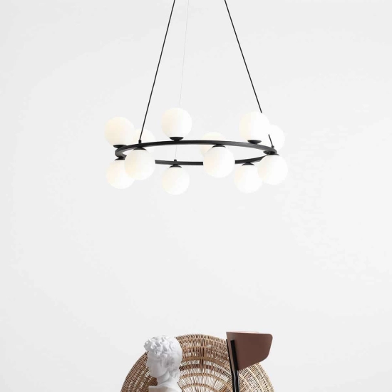 LAMPA WISZĄCA KRONE 12 CZARNY 1085R1 ALDEX - zdjęcie dodatkowe 1