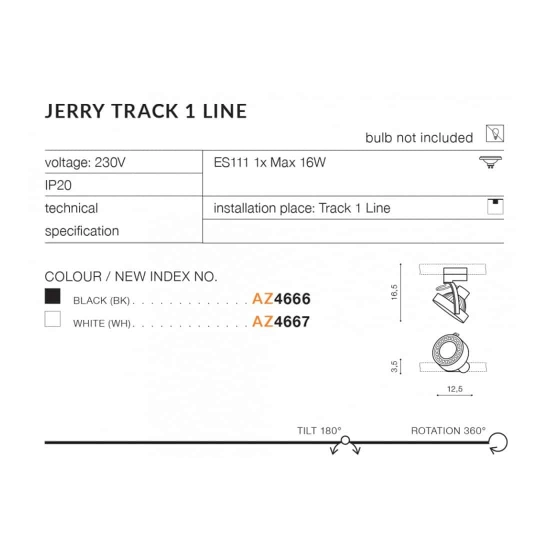 Jerry Track 1Line (black) AZ4666 AZZARDO