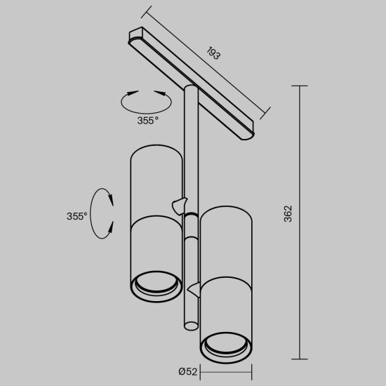 Lampa szynowa Elti Duo Exility 3000K 24W 36° TR005-2-2X12W3K-B Maytoni - zdjęcie dodatkowe 7