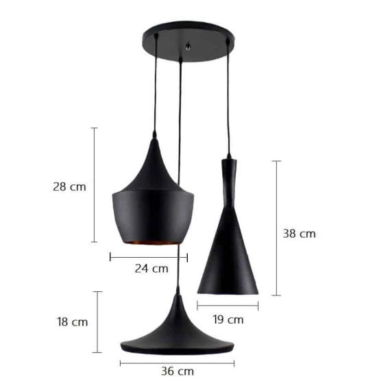 kinkiecik.pl Lampa wisząca Abigali Round 3 ⌀60 ABIGALI-CHZ3B-E27