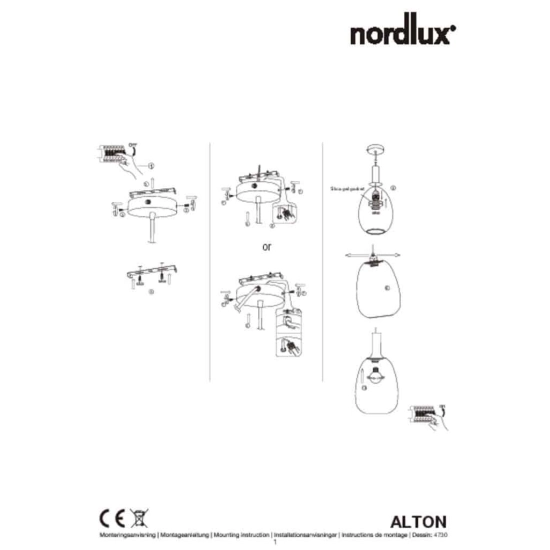 Lampa wisząca Alton 23 47303047 Nordlux