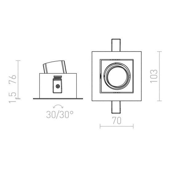 kinkiecik.pl BONDY I wpuszczana biała 230V LED 7W 24° 3000K R12856 Rendl light studio