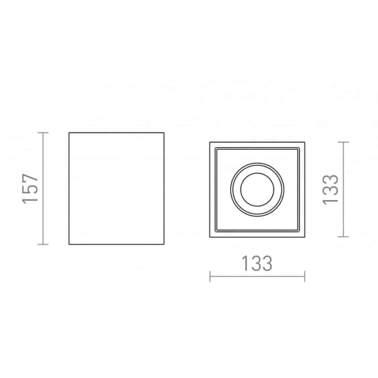 COLES SQ sufitowa gipsowa 230V LED GU10 15W R13438 Rendl light studio