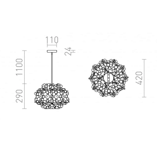 kinkiecik.pl CONFETTI wisząca chromowana folia 230V E27 28W R13285 Rendl light studio