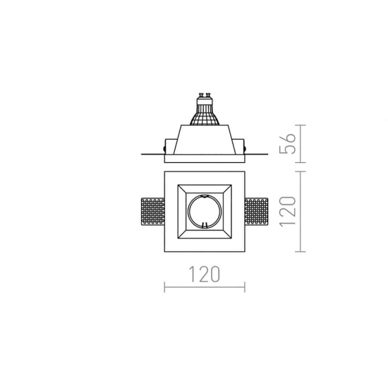 kinkiecik.pl DAG SQ wpuszczana gipsowa 230V GU10 35W R12355 Rendl light studio