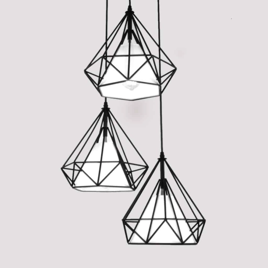 kinkiecik.pl Lampa wisząca Diament Abigali Diamond III ABIGALI-CHNR3-E27
