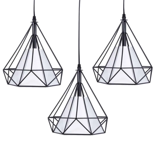 kinkiecik.pl Lampa wisząca Diament Abigali Diamond III L ABIGALI-CHNR3L-E27